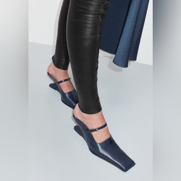 Miista ALDITH navy blue mules pumps cut out subversive designer sculpted - Picture 6 of 16